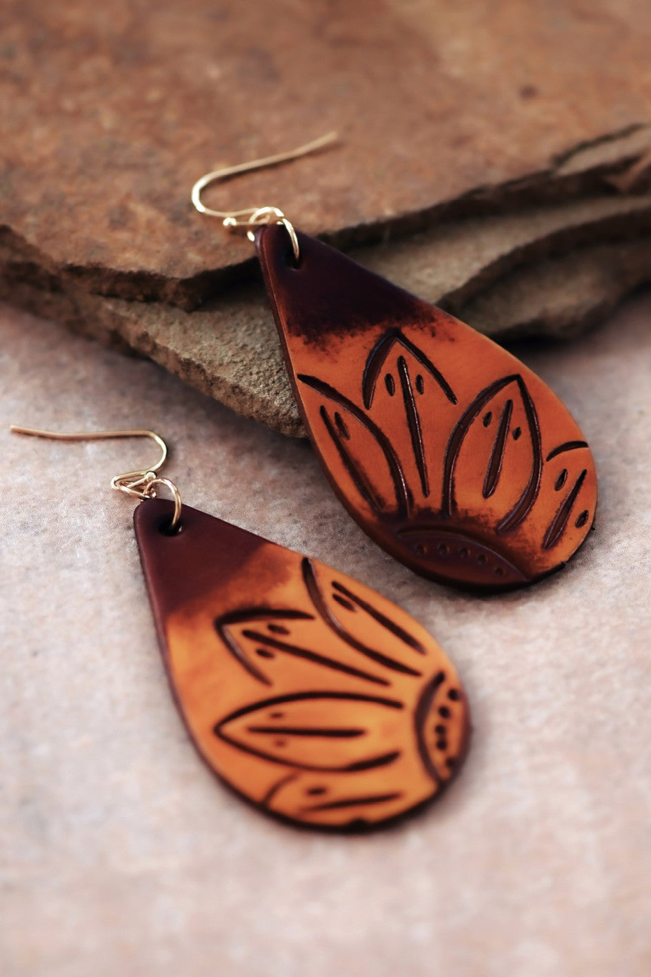 Leather Suns Earrings