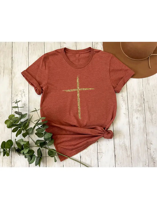 Gold Cross Graphic Tee