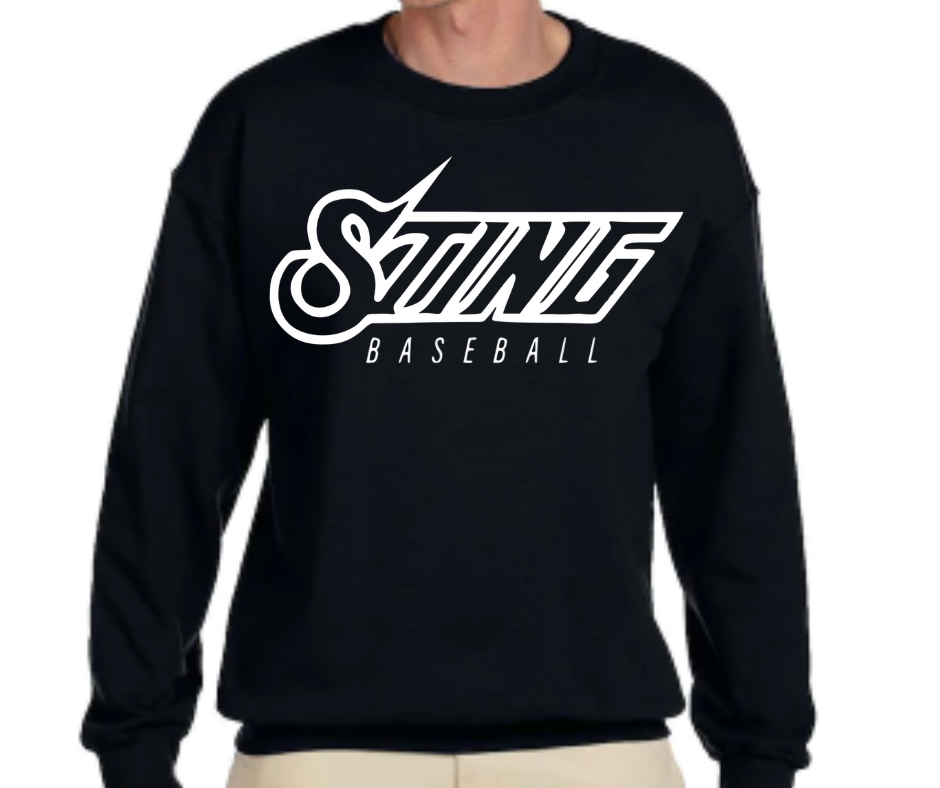 Sting Baseball Crewneck Sweatshirt-Black