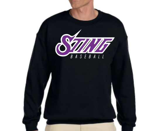 Sting Baseball Crewneck Sweatshirt-Black