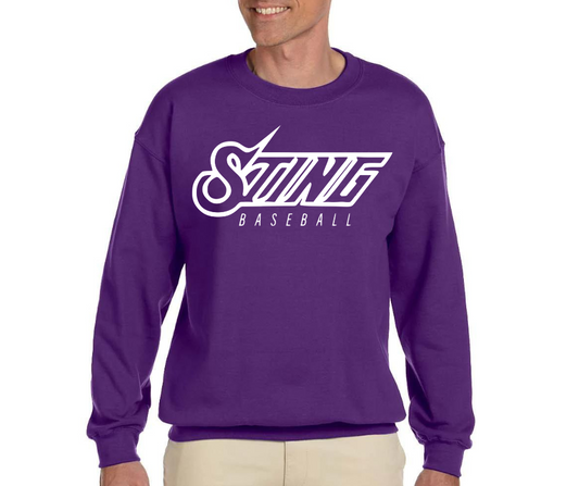 Sting Baseball Crewneck Sweatshirt-Purple