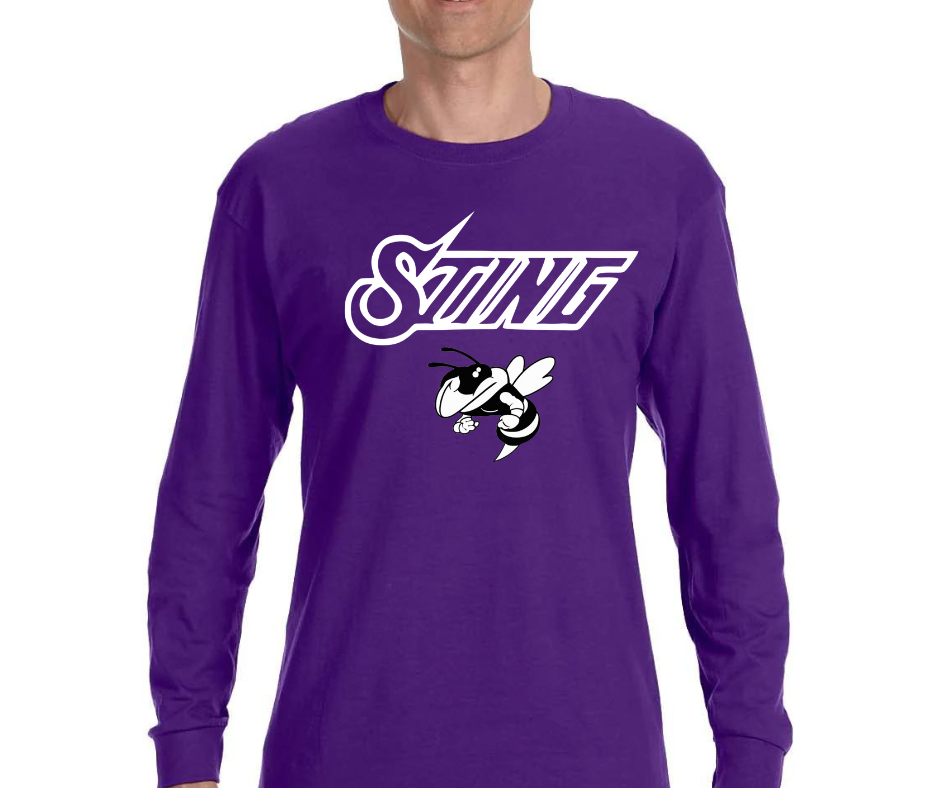 Sting Baseball Long Sleeve T-Shirt-Purple